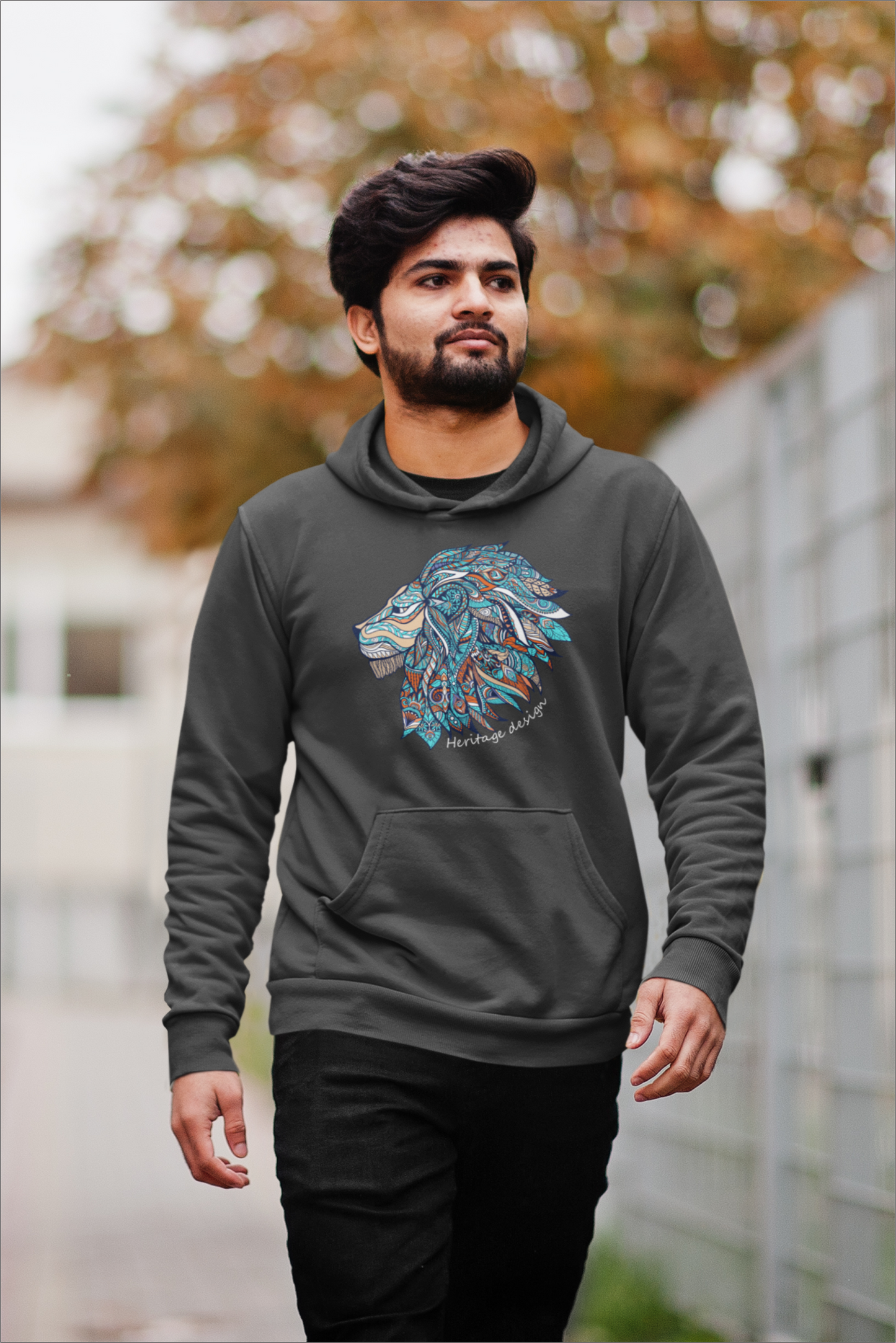 Unisex Lion Embroidery/Printed Hoodie