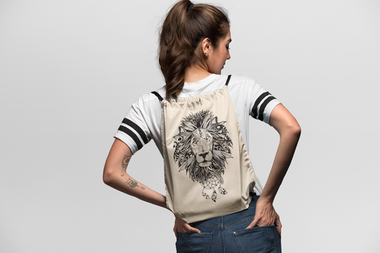 Ethnic Lion DrawString Bag